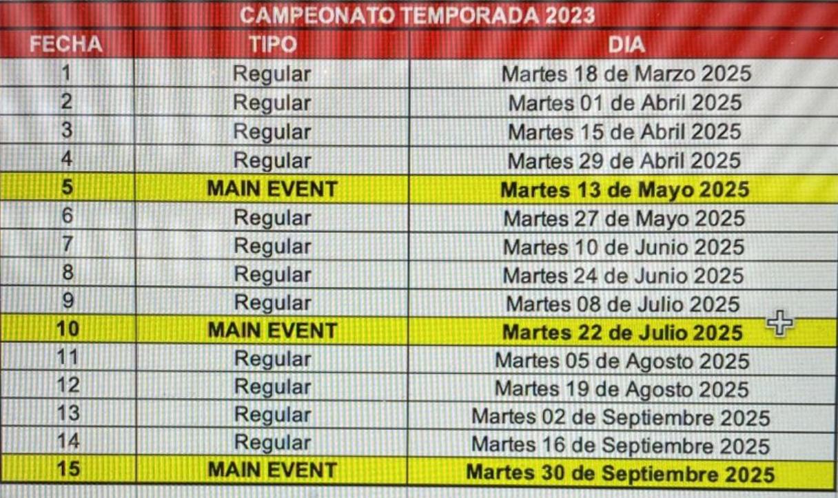 Fechas Torneo